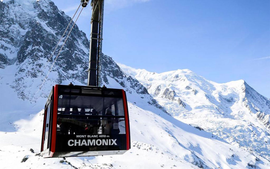 Aiguille du Midi new cable car in Chamonix Mont Blanc